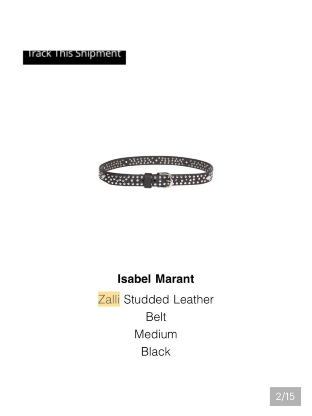 Isabel Marant Zalli studded leather belt.